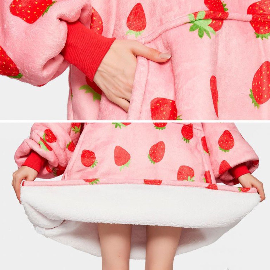 džemperis su braškėmis