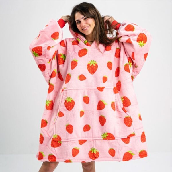 rausvas džemperis pledas