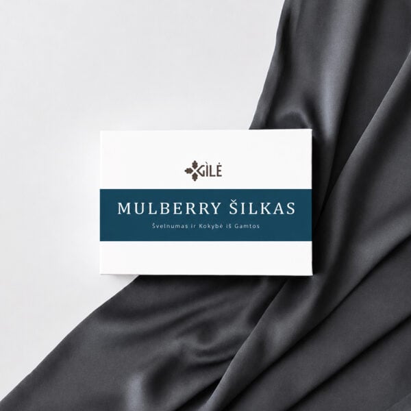 Mulberry šilko pagalvės užvalkalas Dark grey 22 mm