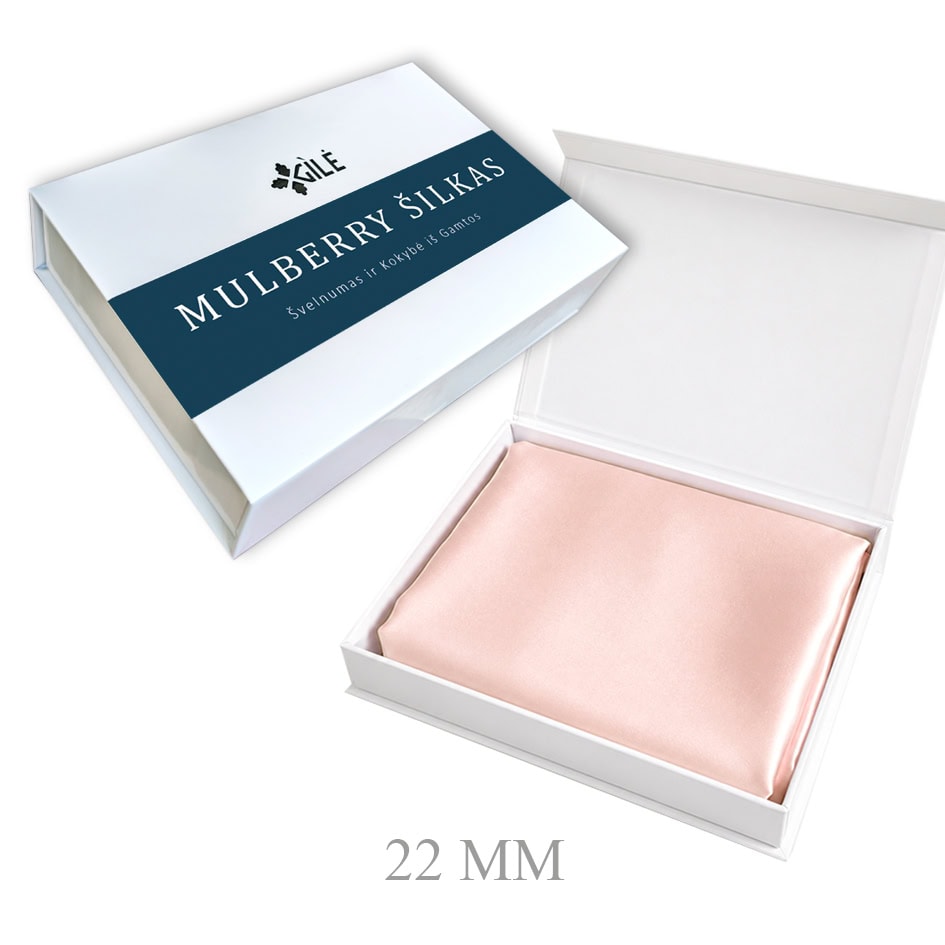 Šilkinis užvalkalas pagalvei 50x70cm Baby Pink 22 MM - Image 2