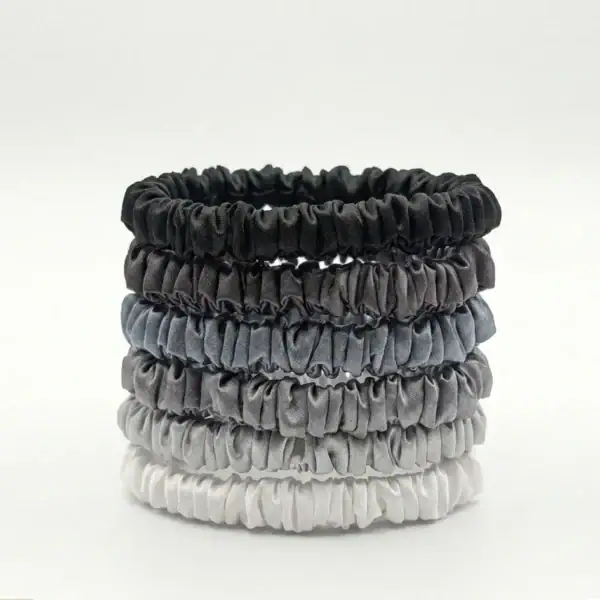 pilkos Plonos šilko gumytės plaukams