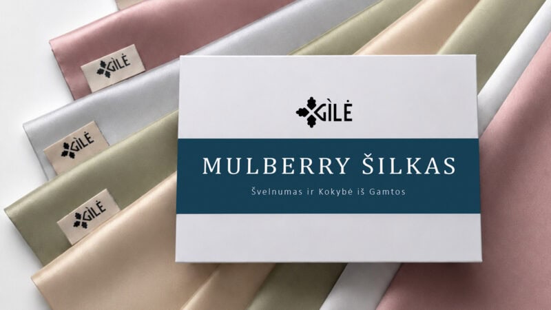 Gilė šilkiniai pagalvių užvalkalai su įpakavimo dėžute