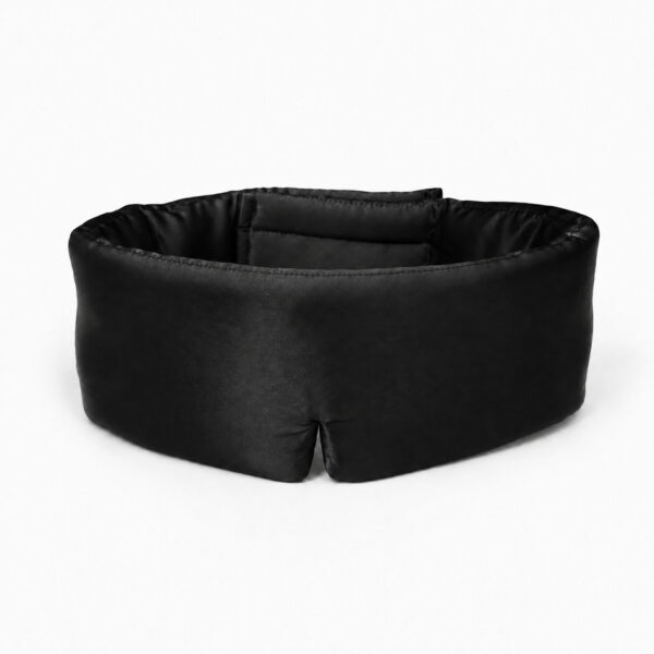 Juoda „Gilė“ šilkinė miego kaukė iš 22 momų Mulberry šilko